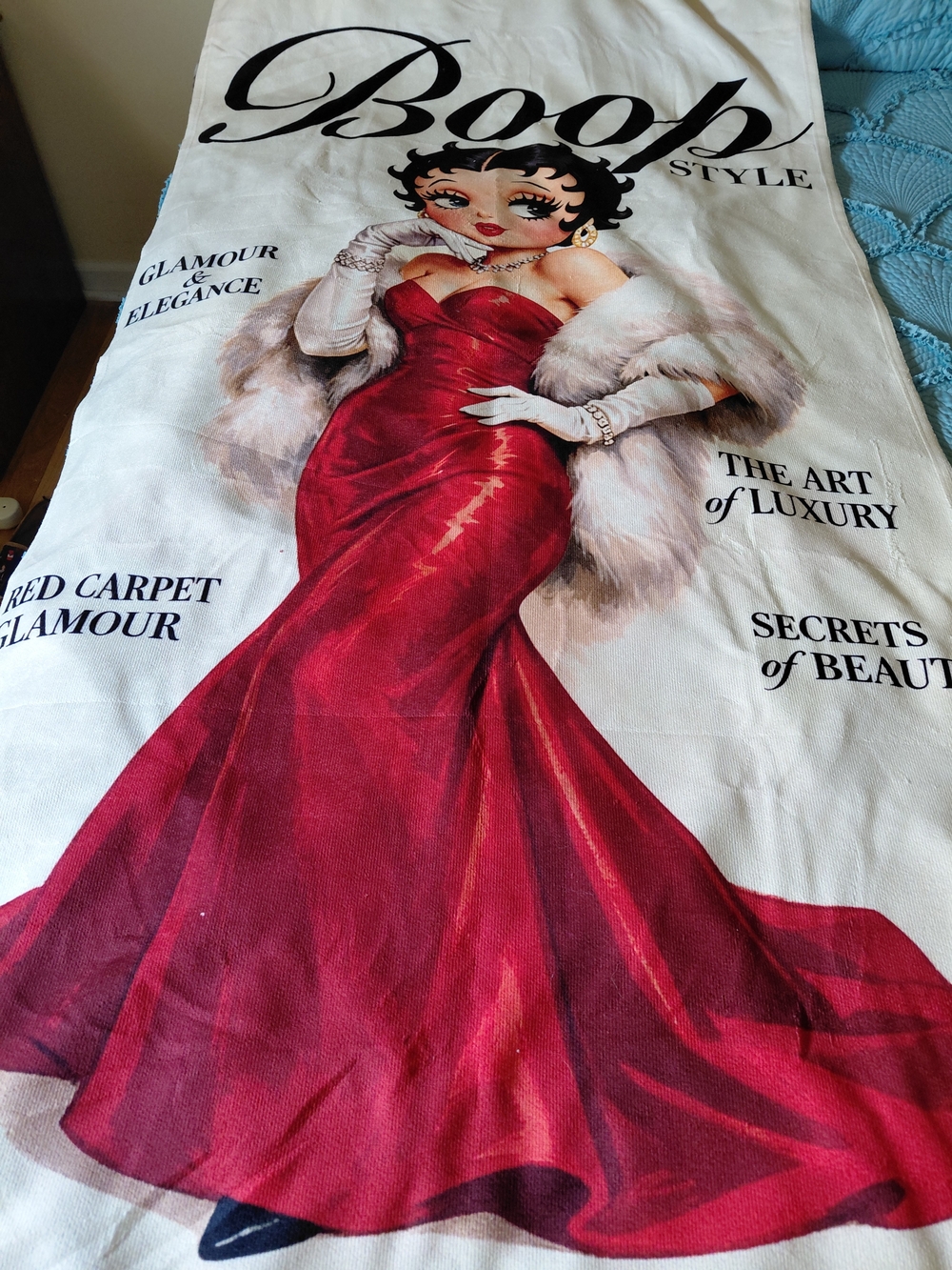 Betty Boop Red Gown Beach Towel